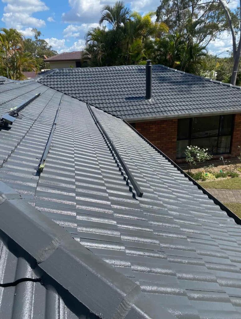 Freshly painted roof